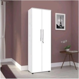 Armario Multiuso Cordoba 2 Pts. 7 Prateleiras Chave Branco