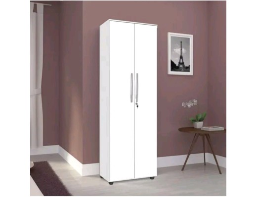 Armario Multiuso Cordoba 2 Pts. 7 Prateleiras Chave Branco